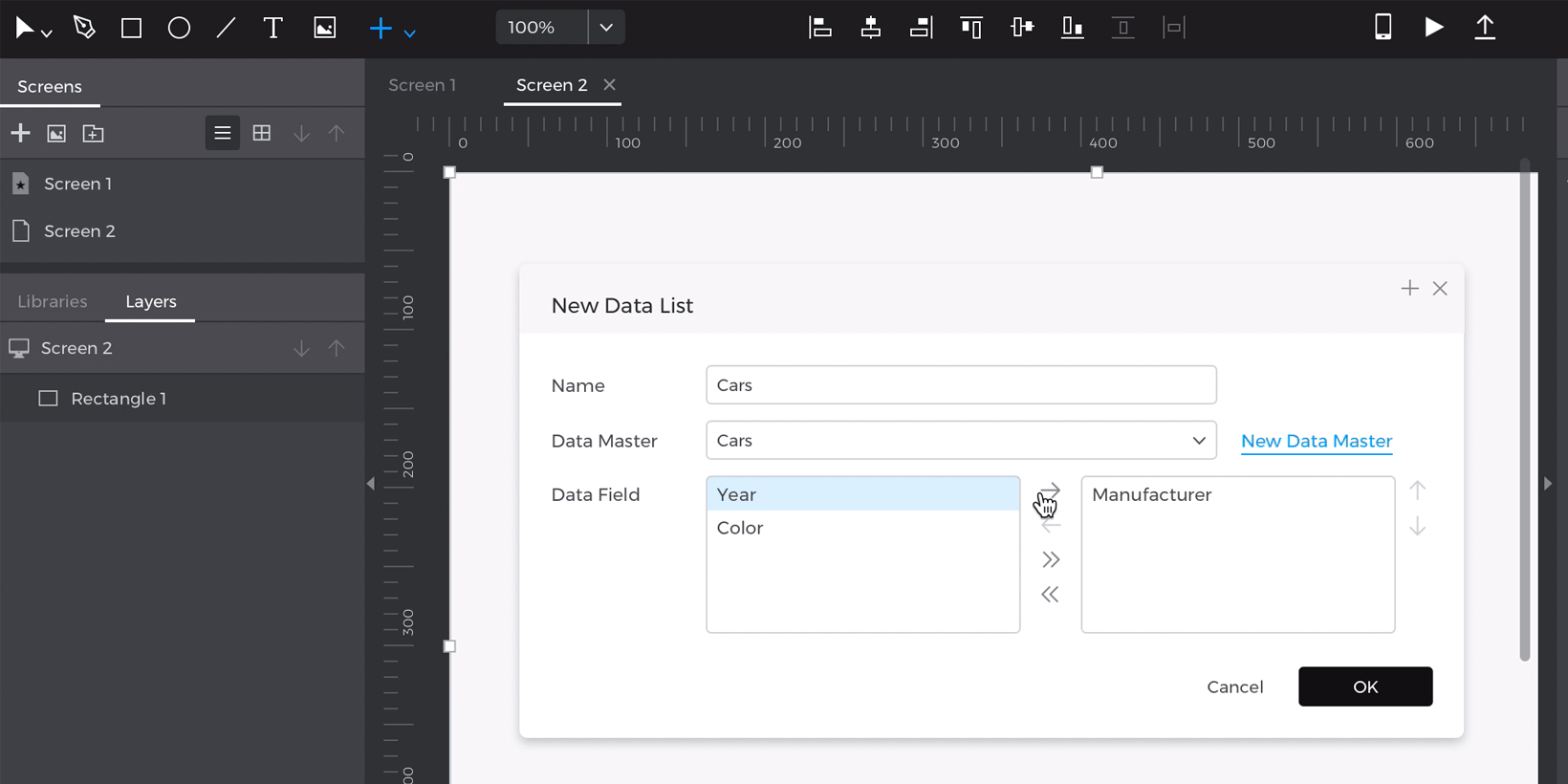 Create a data list