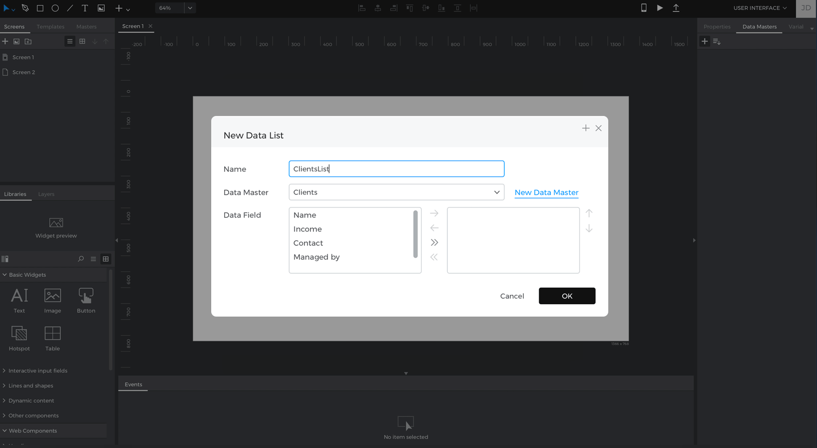 Add fields to data list