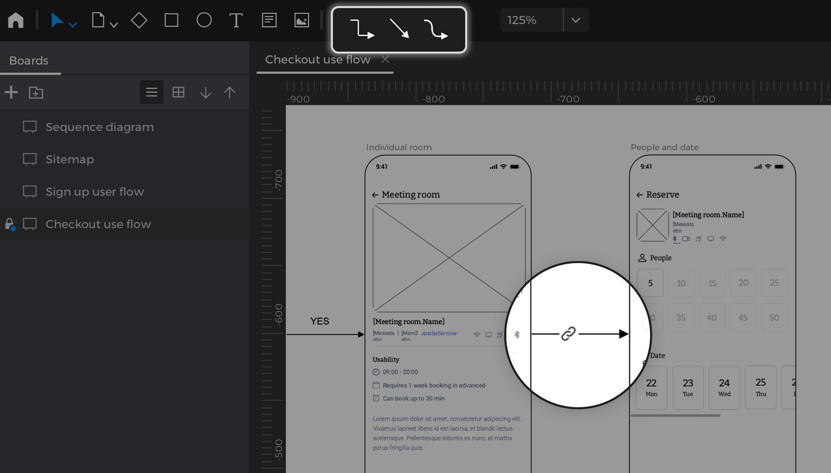 Diagramming transitions and flow validation